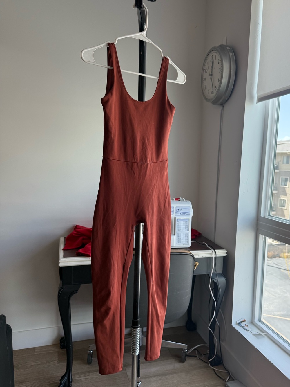 Women's Sleeveless Rust Jumpsuit